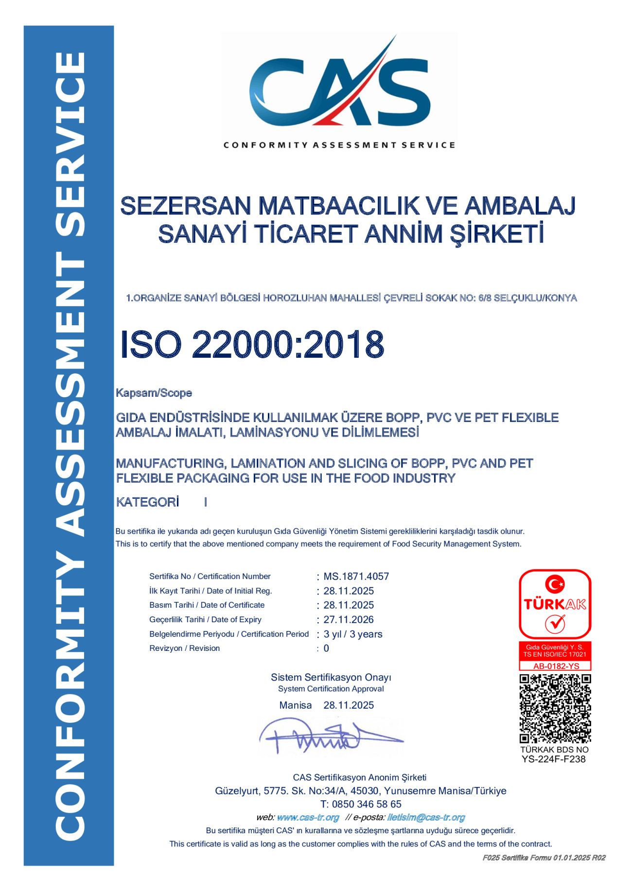 Sezersan Ambalaj Belgeler