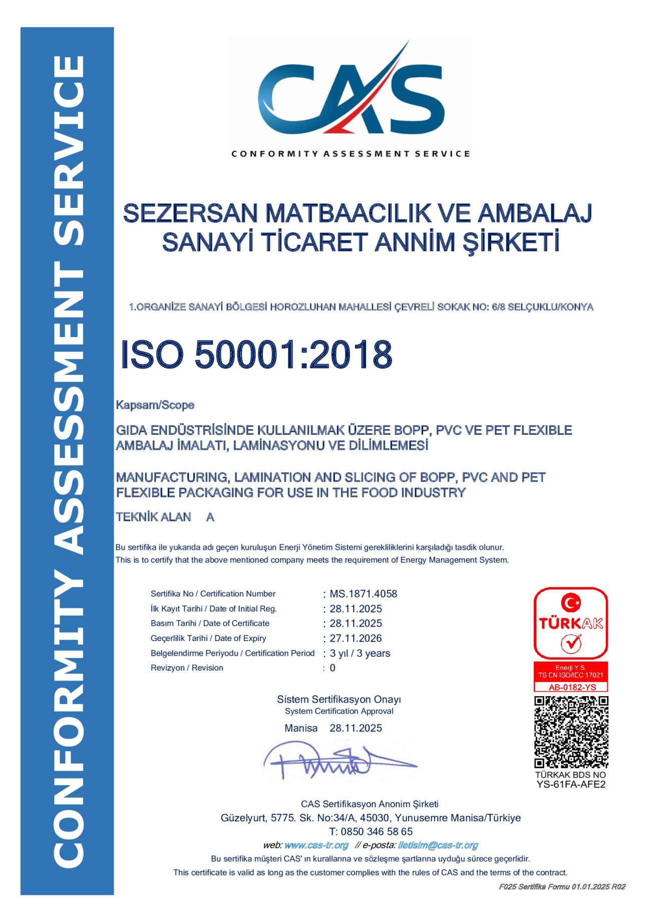 Sezersan Ambalaj Belgeler